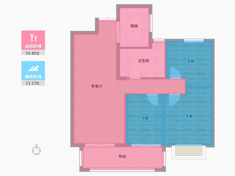 江苏省-淮安市-钱隆御景-79.00-户型库-动静分区