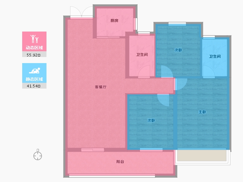 浙江省-温州市-新宏地大诚万象风华-87.20-户型库-动静分区