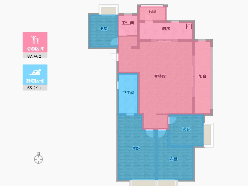 云南省-昆明市-万科城-133.00-户型库-动静分区