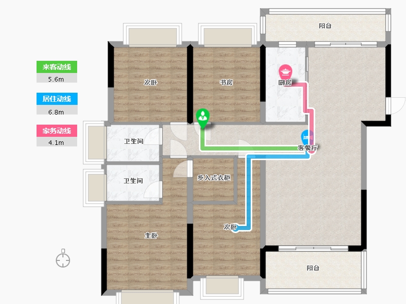 四川省-德阳市-雍湖公园里-125.00-户型库-动静线