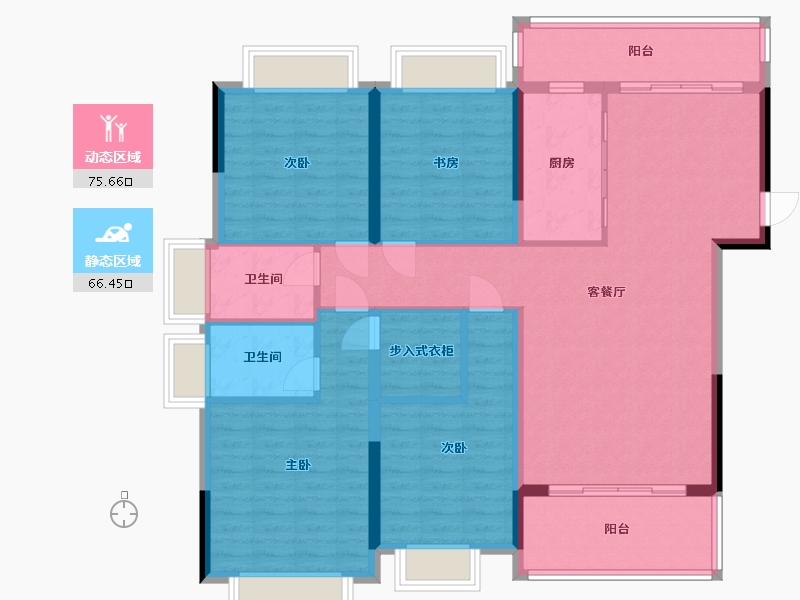 四川省-德阳市-雍湖公园里-125.00-户型库-动静分区