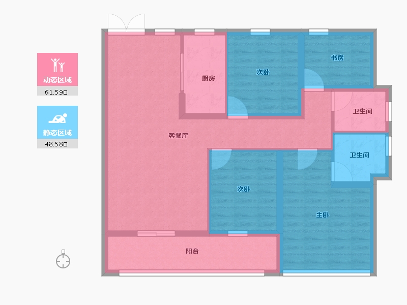 浙江省-温州市-新宏地大诚万象风华-98.40-户型库-动静分区