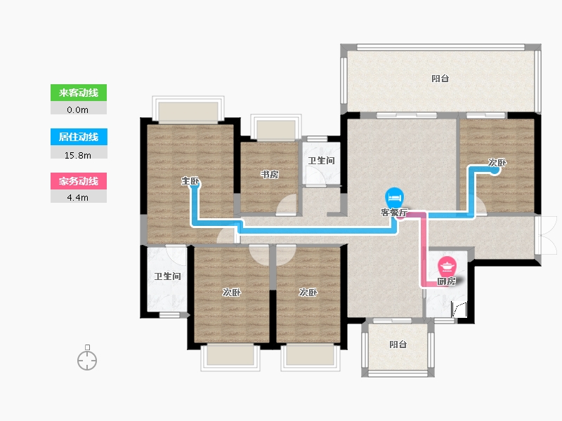 广西壮族自治区-南宁市-凯旋1号·上水湾-130.00-户型库-动静线