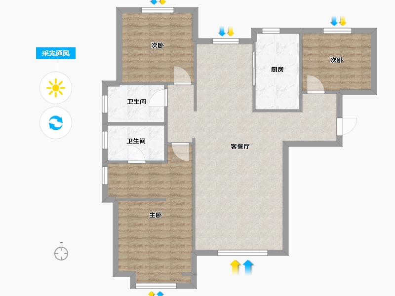 天津-天津市-远洋城-92.00-户型库-采光通风