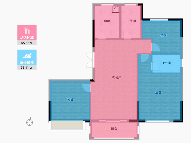 浙江省-衢州市-文成小区-103.00-户型库-动静分区