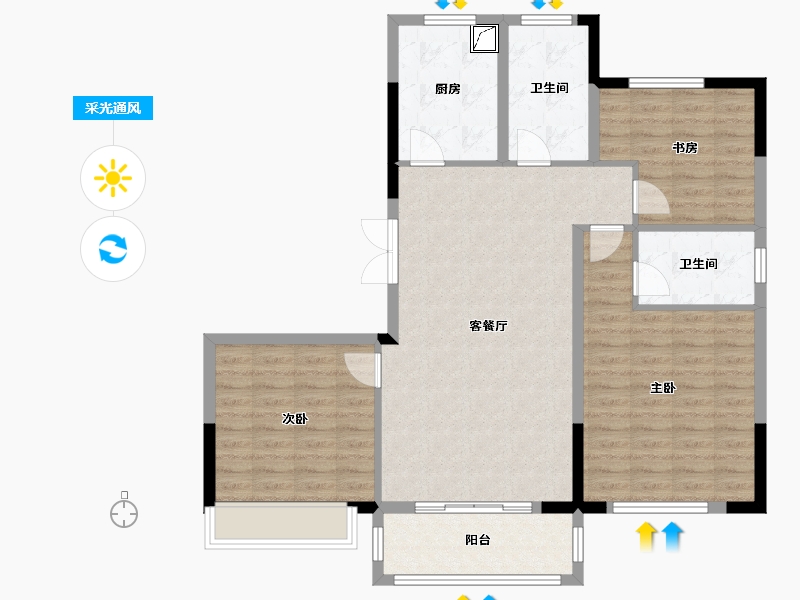 浙江省-衢州市-文成小区-103.00-户型库-采光通风