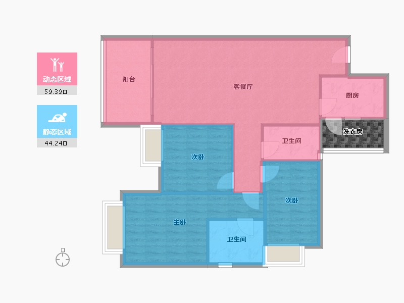 贵州省-贵阳市-阅山湖-90.00-户型库-动静分区