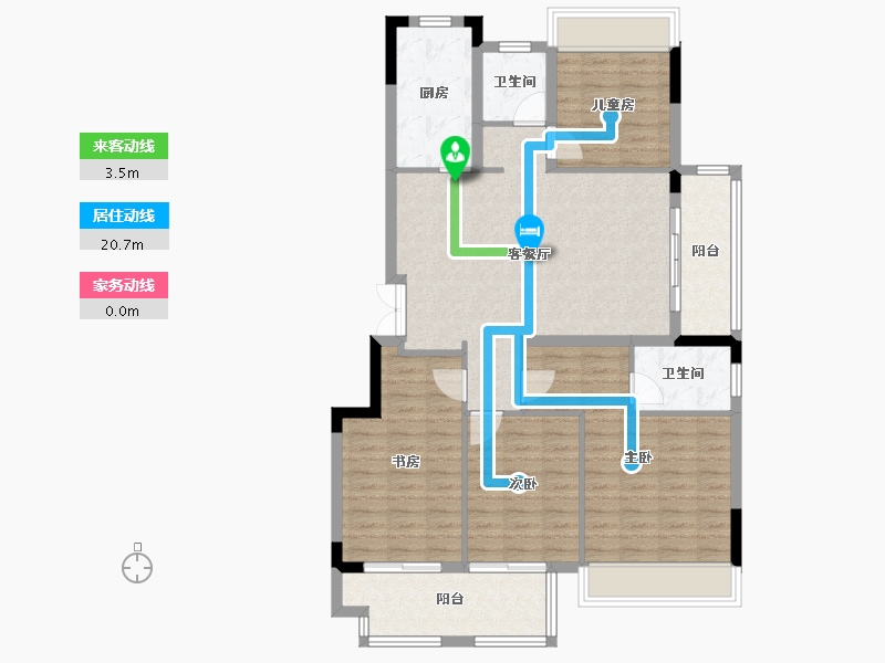 安徽省-宣城市-香悦荣府-110.00-户型库-动静线