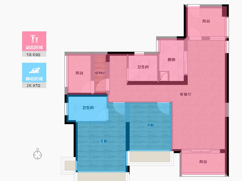 广东省-中山市-华发四季-97.20-户型库-动静分区