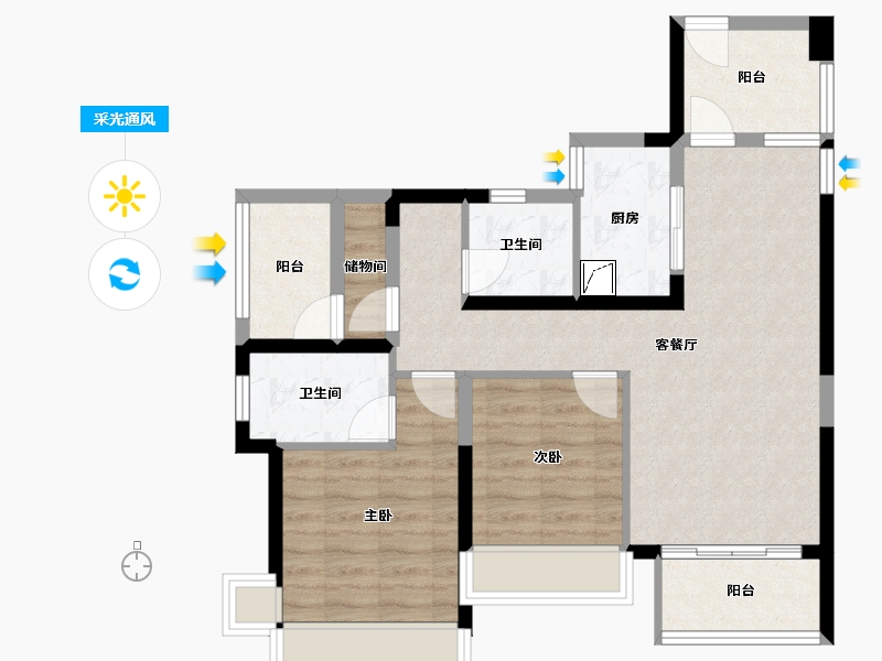 广东省-中山市-华发四季-97.20-户型库-采光通风