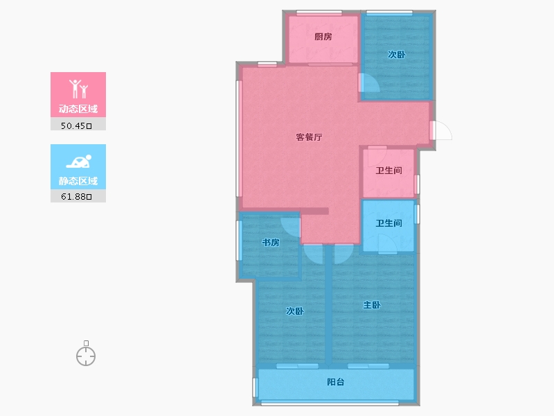 浙江省-杭州市-燕语海棠轩-112.80-户型库-动静分区