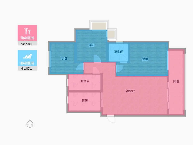 陕西省-渭南市-朝阳云著-120.00-户型库-动静分区