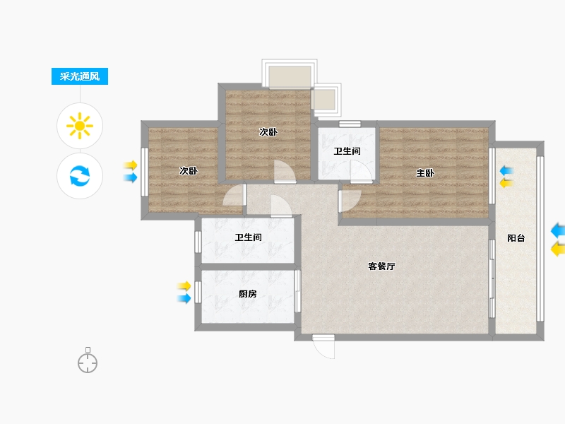 陕西省-渭南市-朝阳云著-120.00-户型库-采光通风