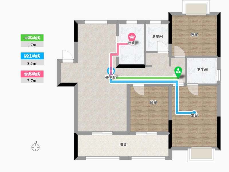 安徽省-阜阳市-名邦新都会-99.15-户型库-动静线