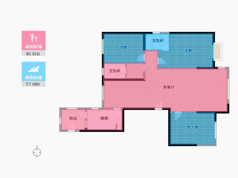 宁夏回族自治区-银川市-宁夏省银川市蓝景苑-128.00-户型库-动静分区