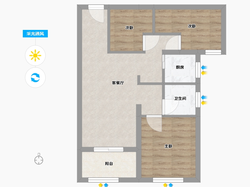 广东省-深圳市-天和北苑-54.00-户型库-采光通风