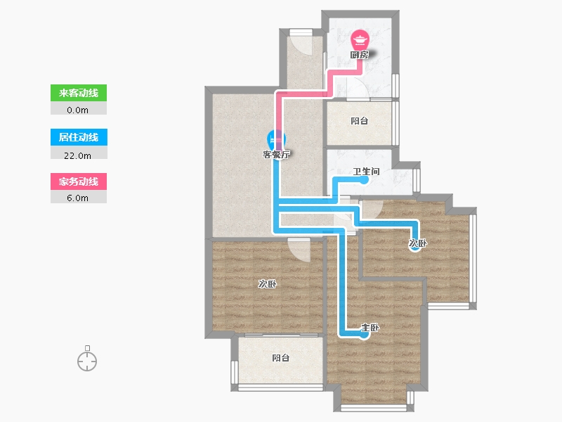 四川省-成都市-南城都汇3A期汇馨园-89.88-户型库-动静线