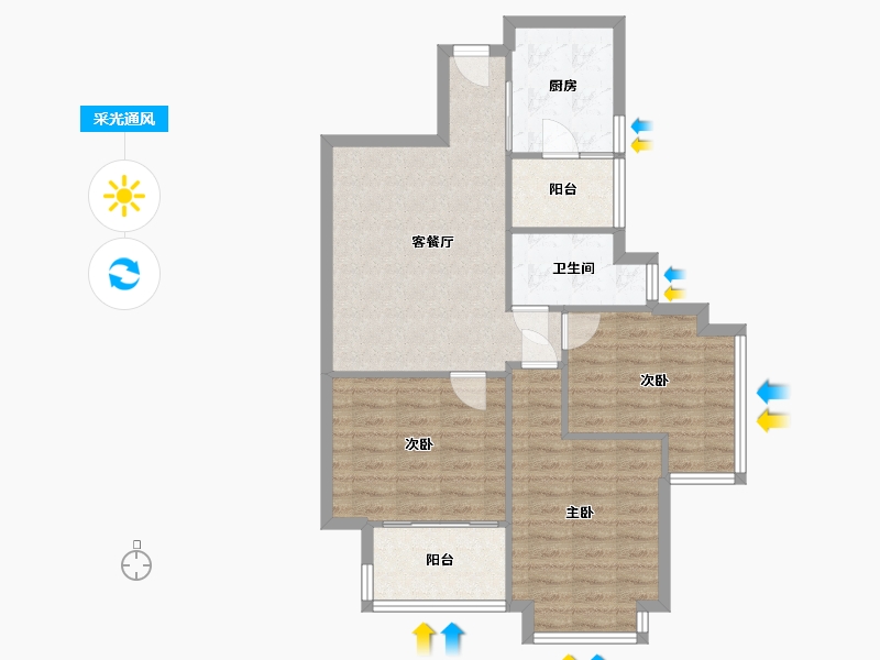 四川省-成都市-南城都汇3A期汇馨园-89.88-户型库-采光通风