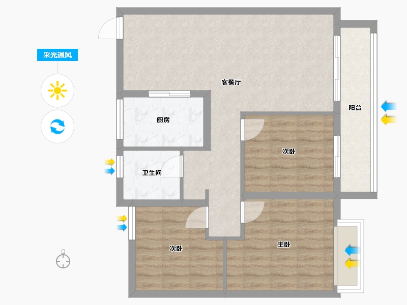 江苏省-苏州市-铂珺庭-85.00-户型库-采光通风