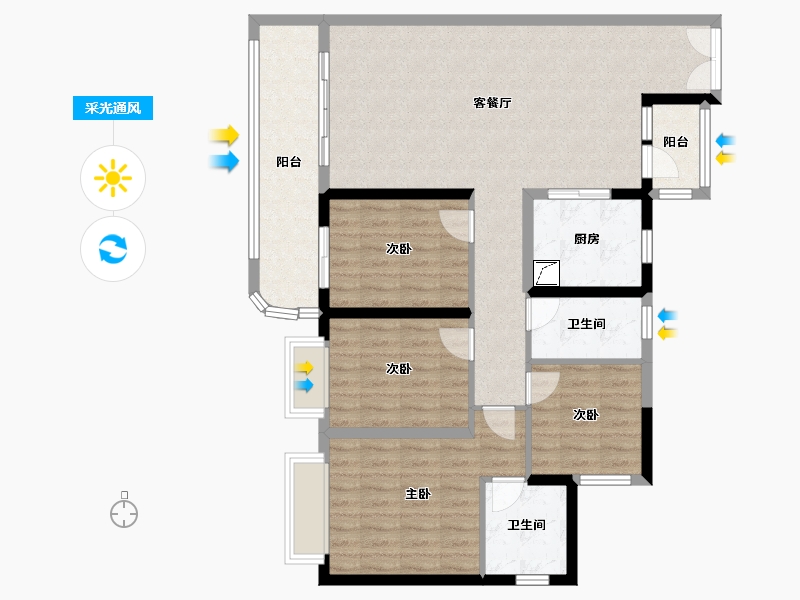 四川省-成都市-中海天府里-95.00-户型库-采光通风