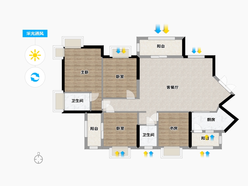 广西壮族自治区-柳州市-侗乡绿岸-118.00-户型库-采光通风