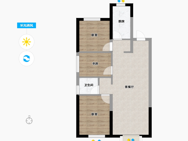 天津-天津市-首创禧悦-60.50-户型库-采光通风