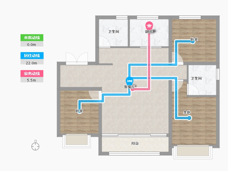 天津-天津市-绿城·水西雲庐-96.00-户型库-动静线