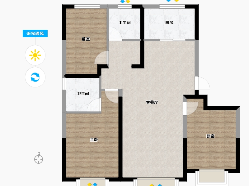 天津-天津市-欣嘉园樾塘-96.00-户型库-采光通风