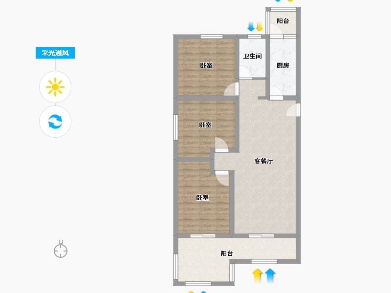 河南省-洛阳市-君河湾-90.00-户型库-采光通风