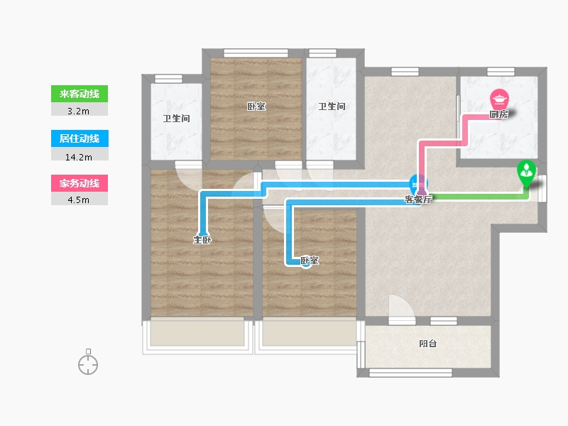 河北省-唐山市-禹洲嘉誉瀞湖-85.00-户型库-动静线