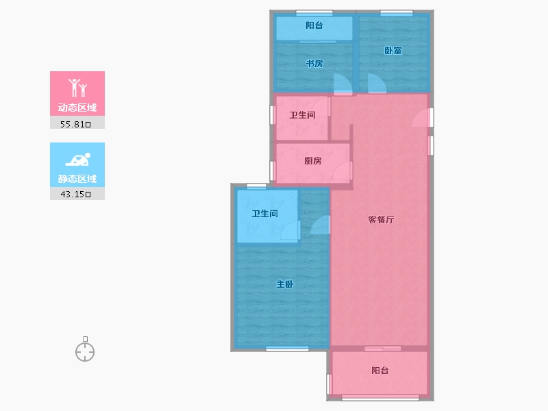 湖南省-长沙市-澳海望洲府-89.00-户型库-动静分区