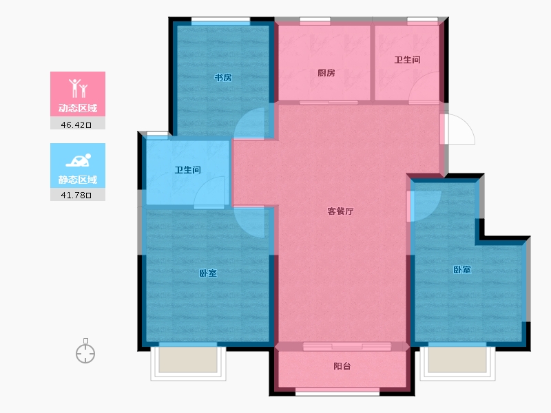 天津-天津市-天津新鸥鹏教育城-79.20-户型库-动静分区