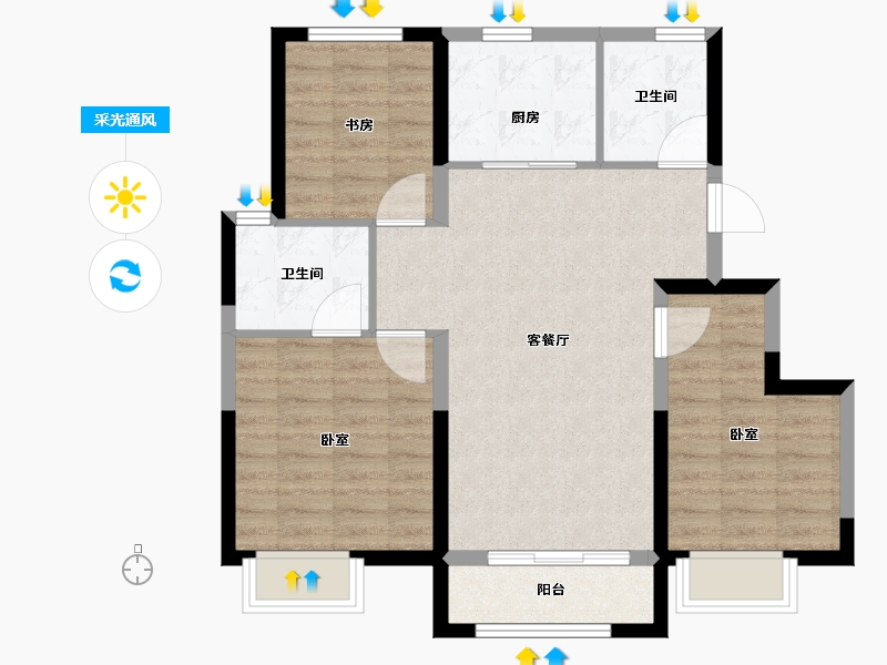 天津-天津市-天津新鸥鹏教育城-79.20-户型库-采光通风