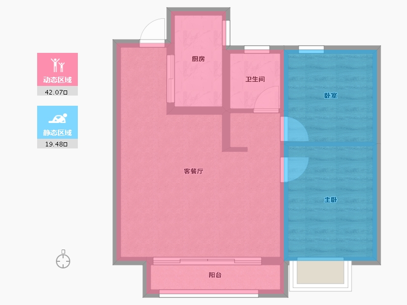 天津-天津市-中国铁建·滨海梧桐-54.66-户型库-动静分区