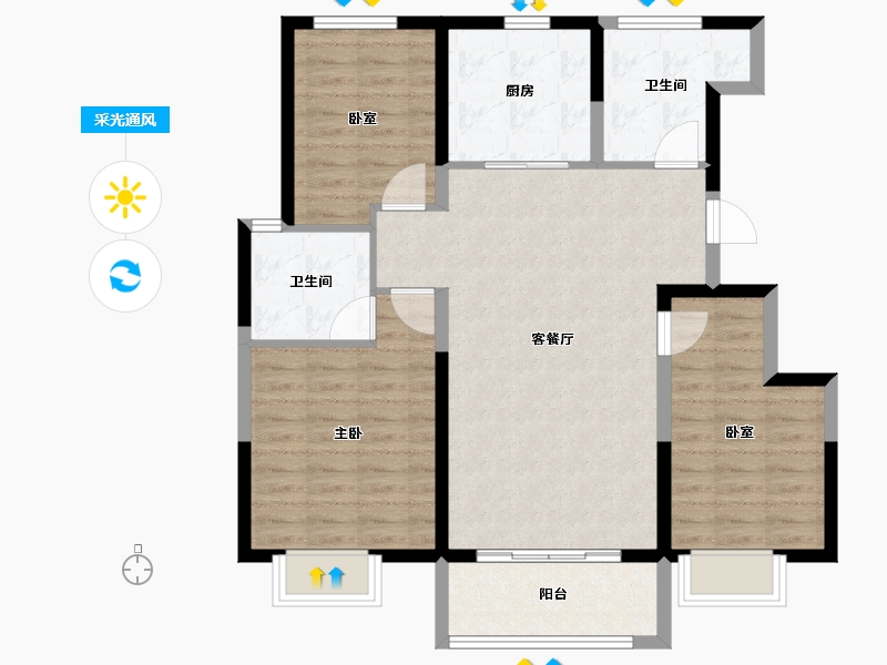 天津-天津市-天津新鸥鹏教育城-92.00-户型库-采光通风