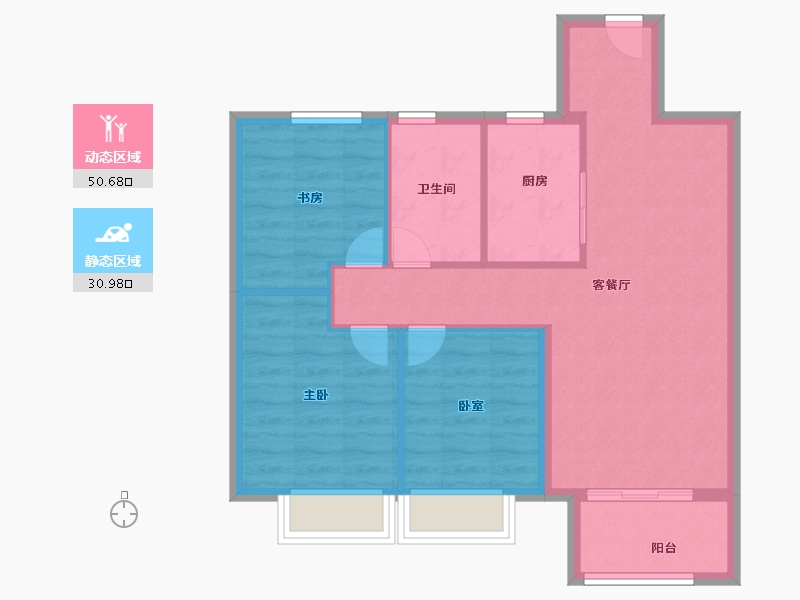 天津-天津市-通新润府-73.60-户型库-动静分区