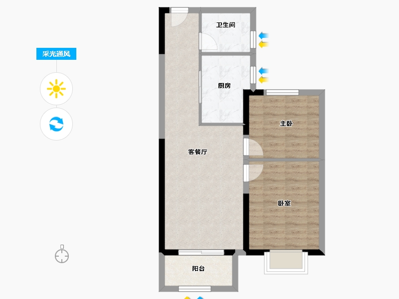 天津-天津市-天津新鸥鹏教育城-61.60-户型库-采光通风