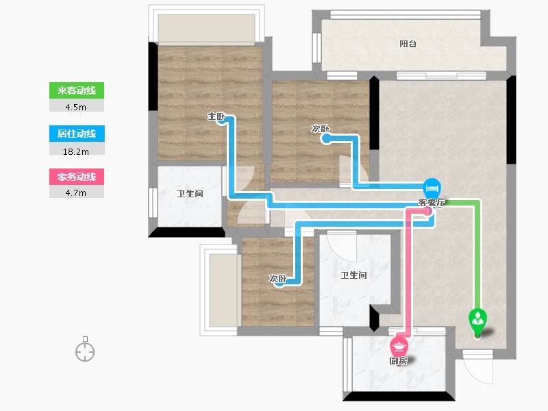 四川省-南充市-滨江壹号-82.00-户型库-动静线