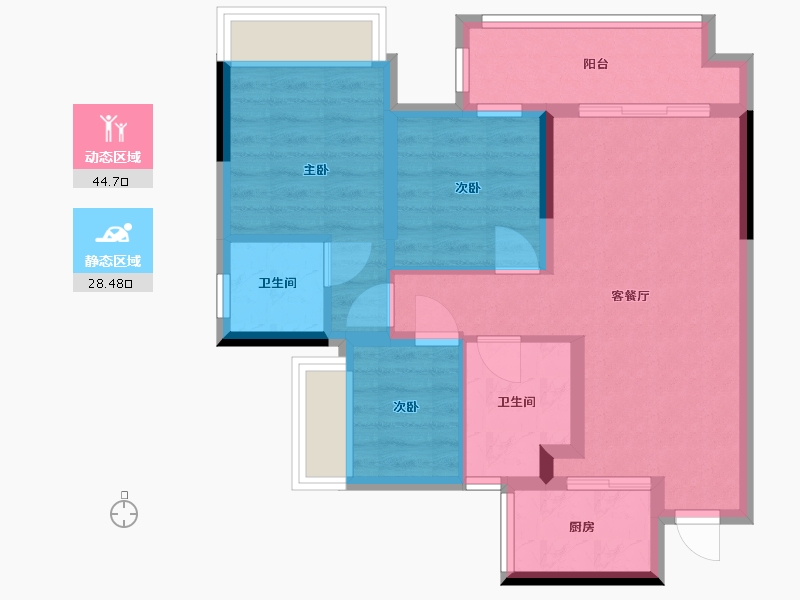 四川省-南充市-滨江壹号-82.00-户型库-动静分区