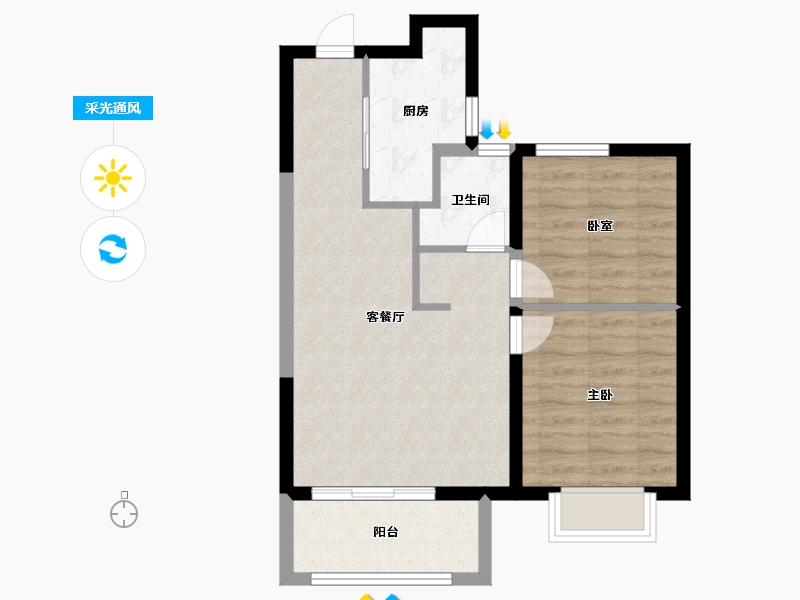 天津-天津市-天津新鸥鹏教育城-60.00-户型库-采光通风