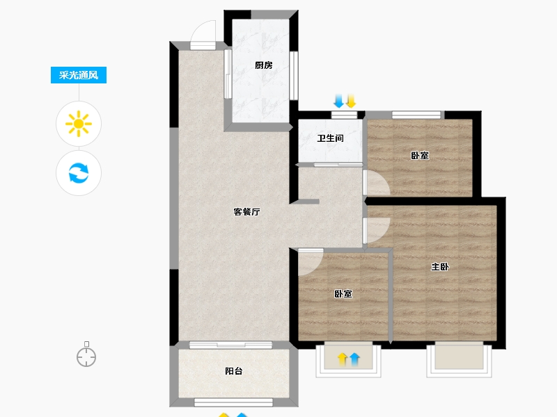 天津-天津市-天津新鸥鹏教育城-71.50-户型库-采光通风