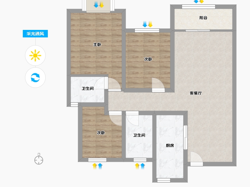 河南省-漯河市-天成家园-80.00-户型库-采光通风