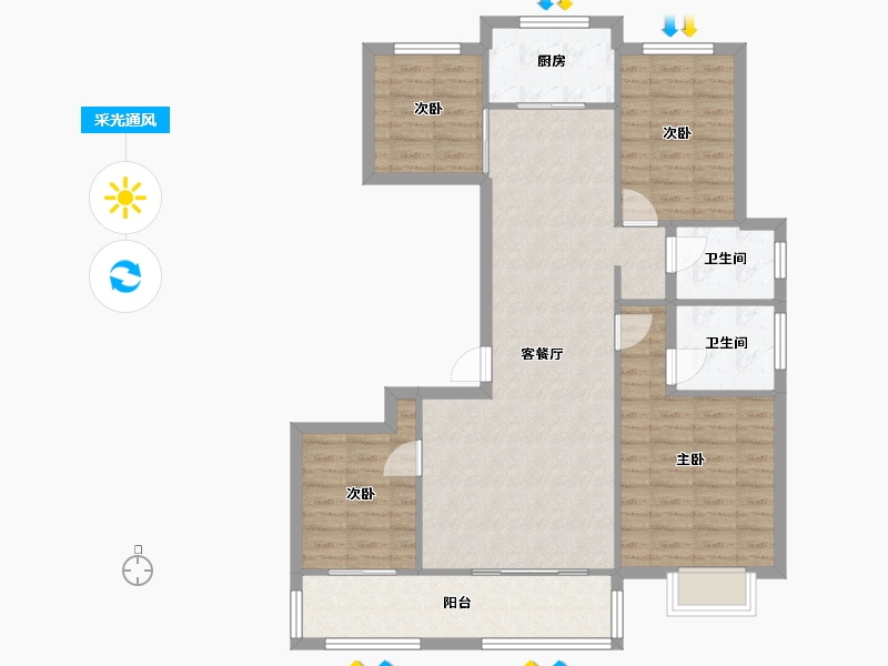 江苏省-盐城市-通银天御-108.00-户型库-采光通风