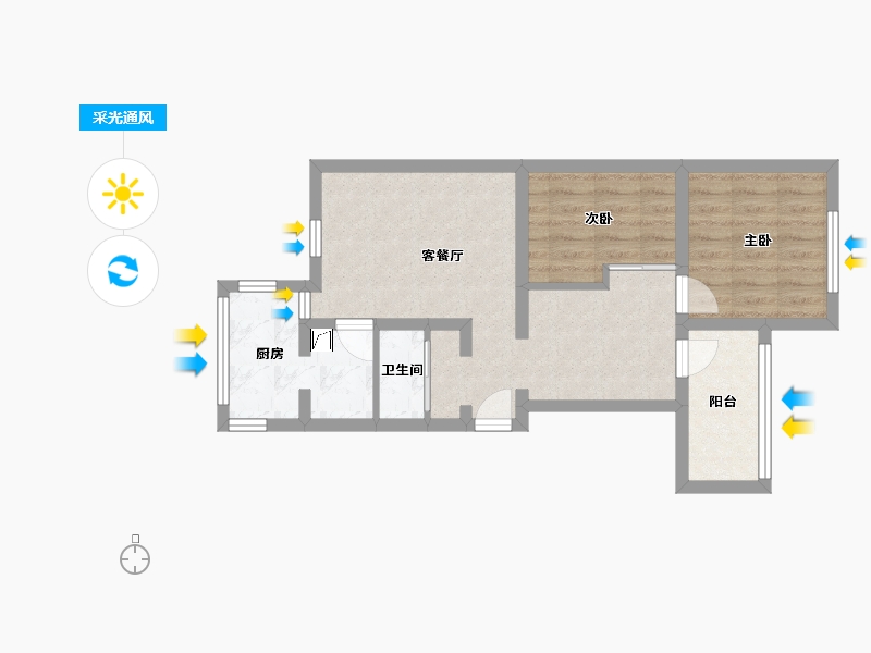 北京-北京市-南宫-60.00-户型库-采光通风