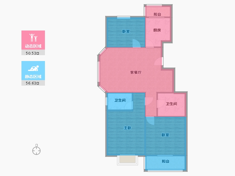 山东省-济南市-伟东新都-98.00-户型库-动静分区