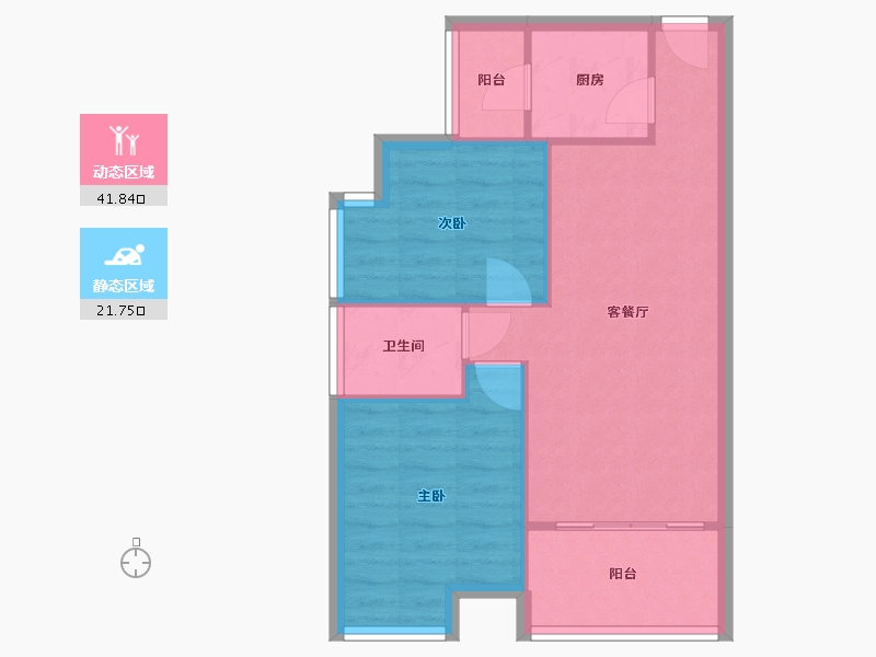 广东省-珠海市-云顶澜山-南区-60.12-户型库-动静分区