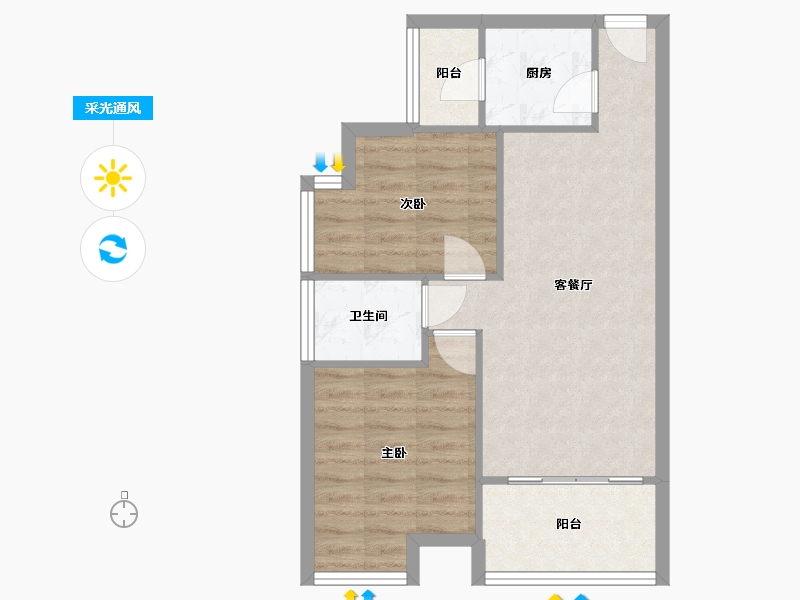 广东省-珠海市-云顶澜山-南区-60.12-户型库-采光通风