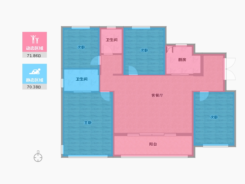 江苏省-扬州市-美的禹州大河-129.00-户型库-动静分区