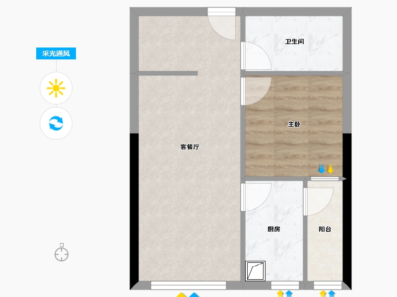 广东省-广州市-广州星汇湾花园-76.00-户型库-采光通风