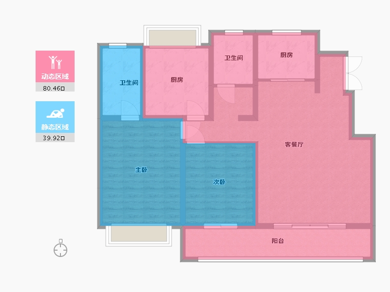 江苏省-无锡市-蓝城桃李春风-108.00-户型库-动静分区